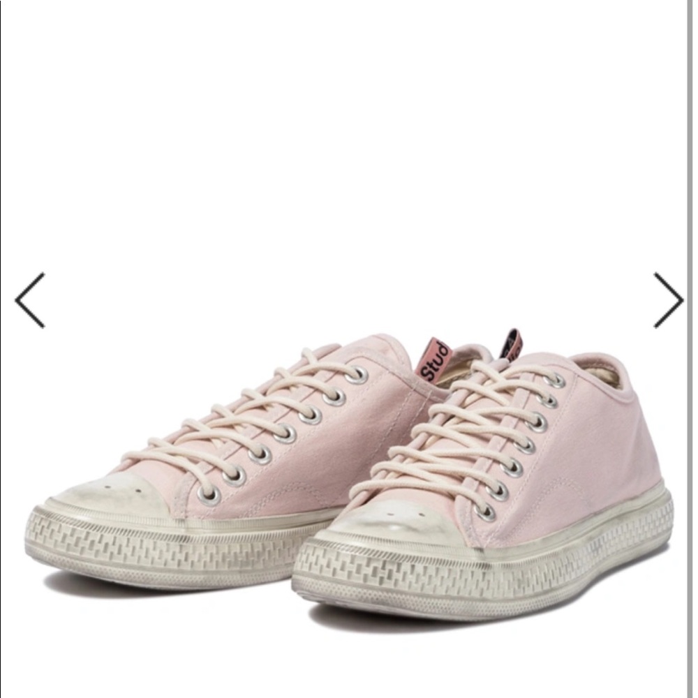 Acne Studios Pink Canvas Low Top Sneakers - Picture 5 of 5